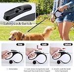 Segarty 16 Ft 360°Tangle-Free Leash with Detachable Poop Bag Holder, Retractable Lead for Dogs up to 66 lbs, 5m Long Walking Leash for Pets Outside with Anti-Slip Handle & One-Handed Brake Pause Lock