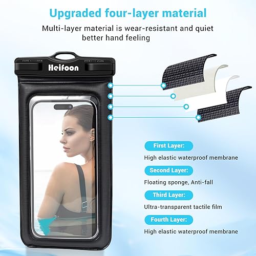 Miniatura 7 de Bolsa flotante impermeable para teléfono con esponja universal para teléfono celular con cordón para iPhone 14 13 12 Pro Max Xs Max XR X 8 7 6S Plus