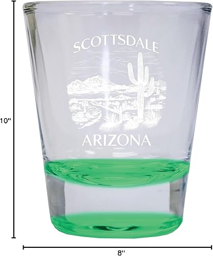 Miniatura 5 de Scottsdale Arizona Souvenir - Vaso de chupito grabado redondo de 1.5 onzas, color rojo