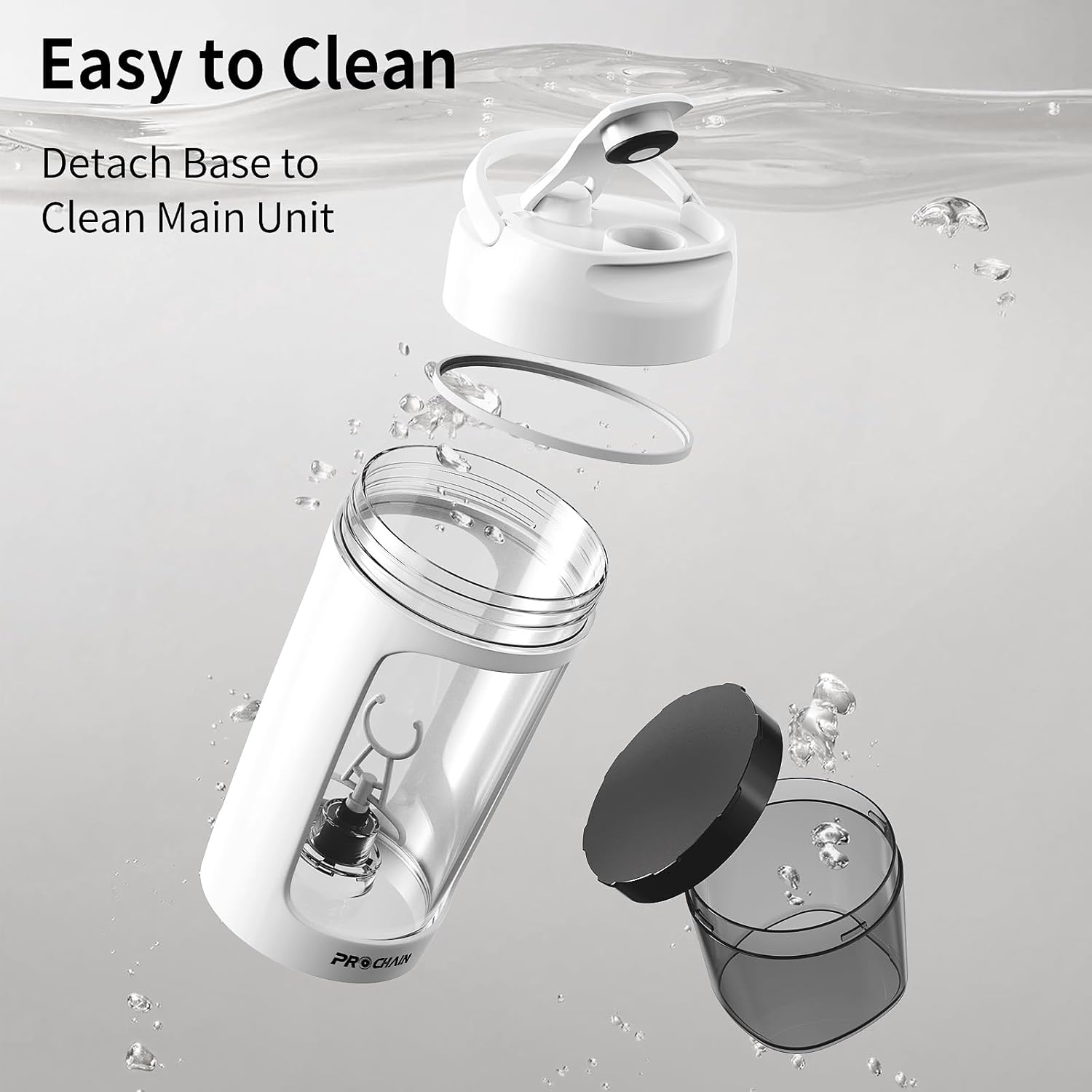 PROCHAIN Electric Protein Shaker Bottle, Shaker Cups for Protein Shakes, Portable Mixer Cup for Sports Nutrition, BPA-Free Tritan, 22oz - Image 4