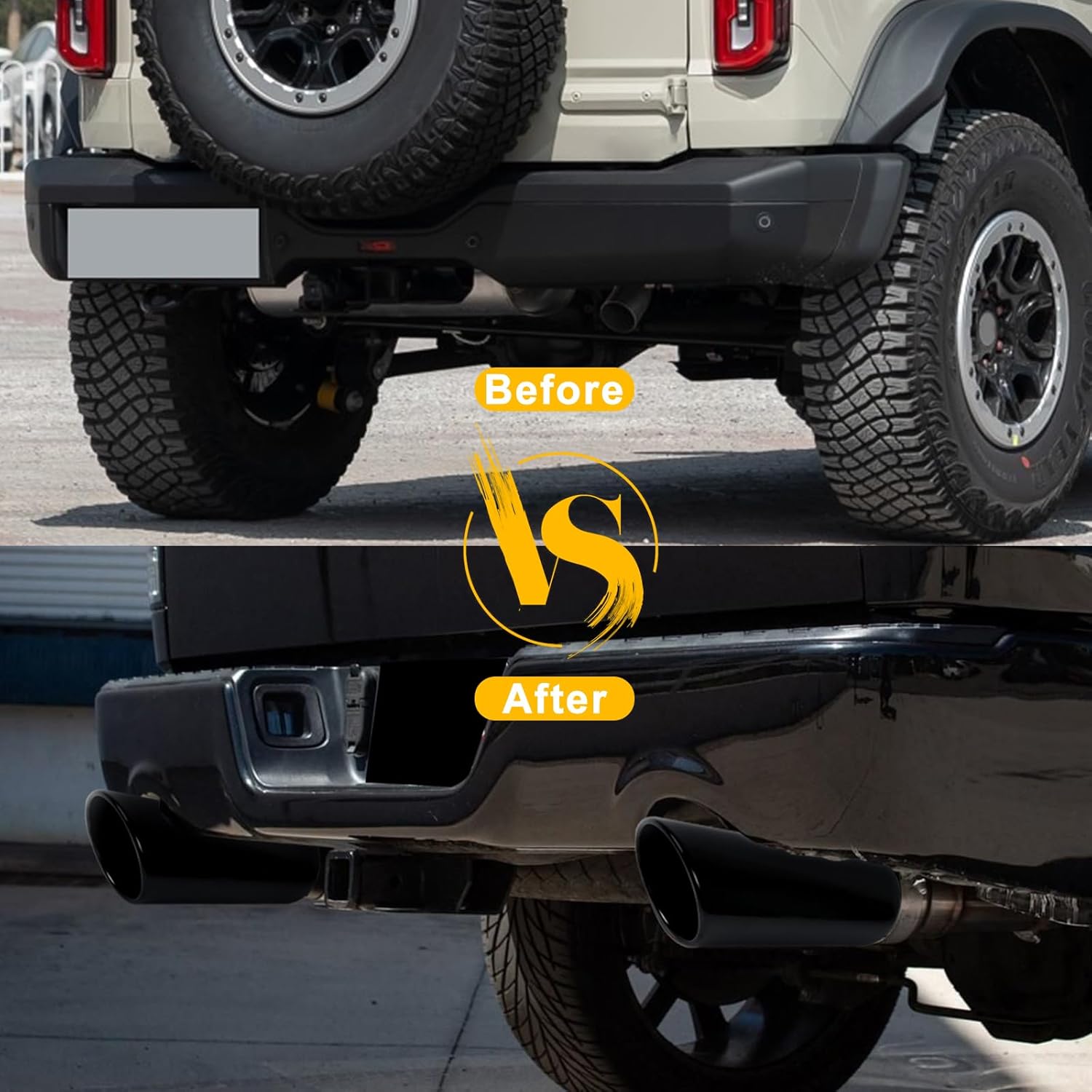 KHK 3" to 4" Exhaust Tip - 12" Long Diesel Exhaust Tips,3" Inlet 4" Outlet Stainless Steel Bolt-On With Clamp Angle Cut Truck Tailtip, Universal Fit for Trucks & Cars -Black Powder Coated