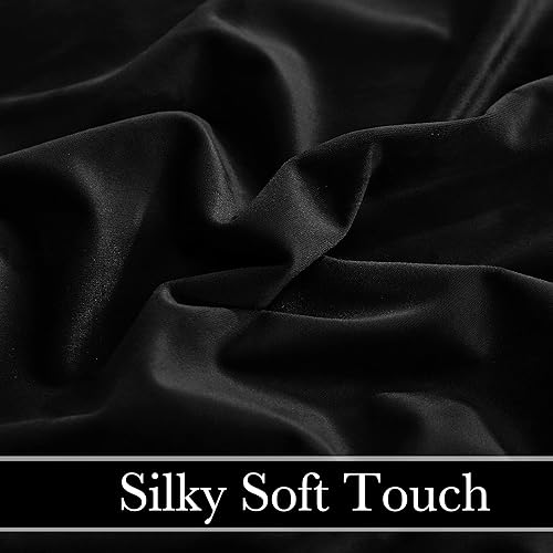 Miniatura 5 de RYB HOME - Cortinas de terciopelo negro, cortinas opacas resistentes, suaves, protección de privacidad para habitación de niños, baño, sótano, 52