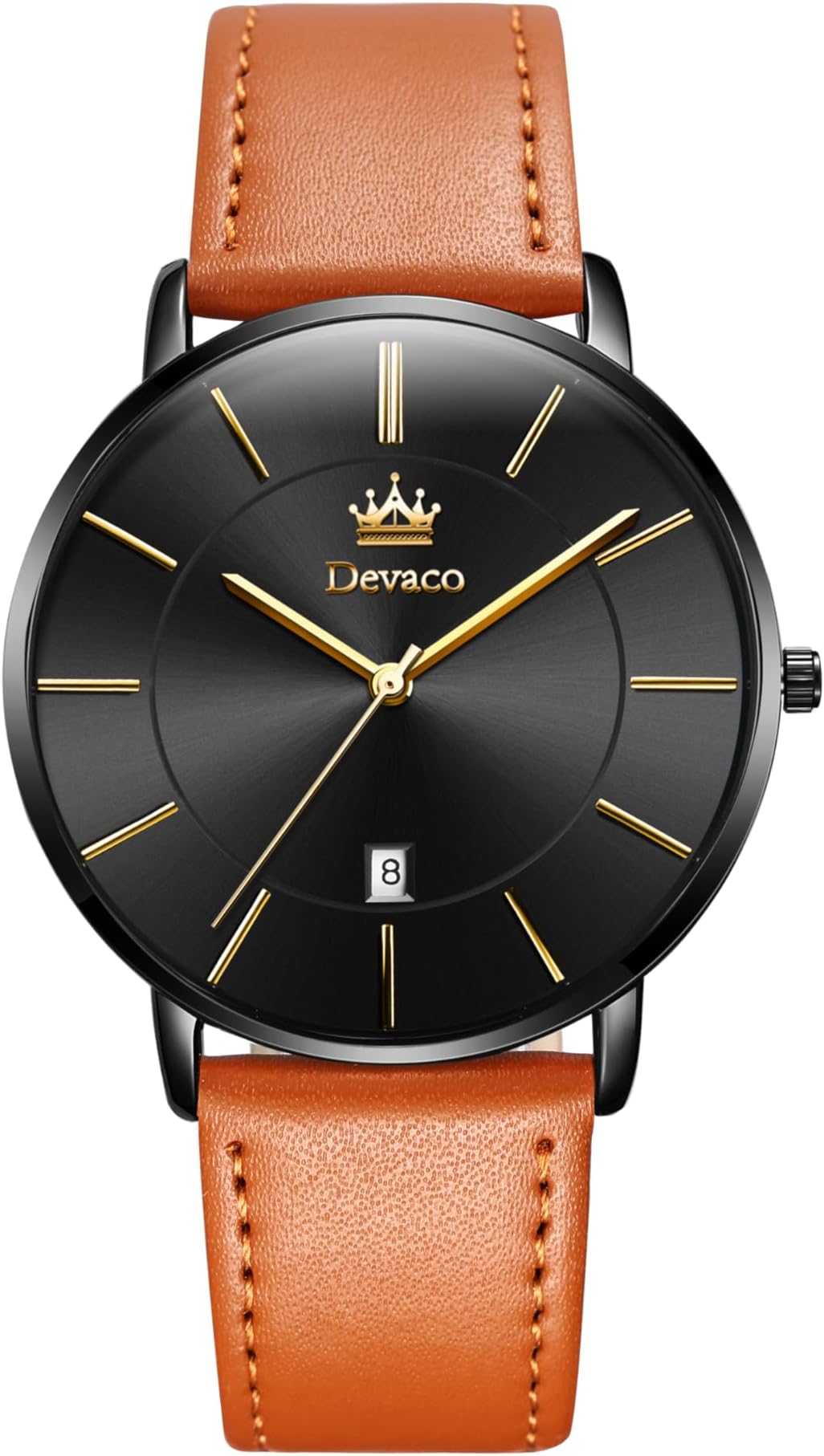 Mens Watches, Minimalist Fashion Simple Wrist Watch for Men Analog Date with Leather Strap，Ultra Thin and Stylish Large dial Watches for Men.