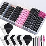 Disposable Makeup Accessories with Makeup Applicators Triangle Makeup Puffs, Mascara wands, Disposable Lip Applicators, liner Brushes Makeup Tools for Makeup Artist Supplies