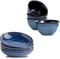 Vista 1 de Hasense Juego de 4 cuencos de cerámica para pasta de 32 onzas y 40 onzas, juego de 4 cuencos de sopa