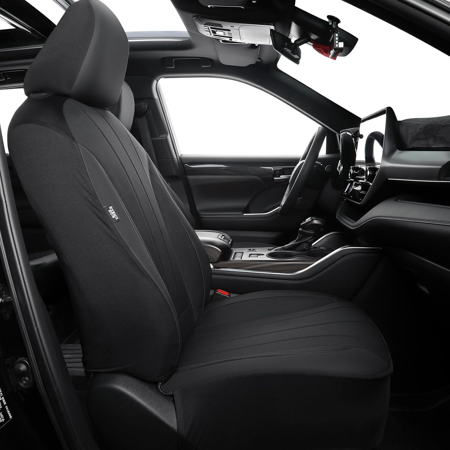 SOBONITO Leather Car Front Seat Covers,Bucket Heavy Duty Seat Protectors Universal Fit Civic Corolla Sorento Outback Ranger Mustang Blazer Cherokee,Compatible 95% Sedan SUV,Anti-Slip,2pcs Black