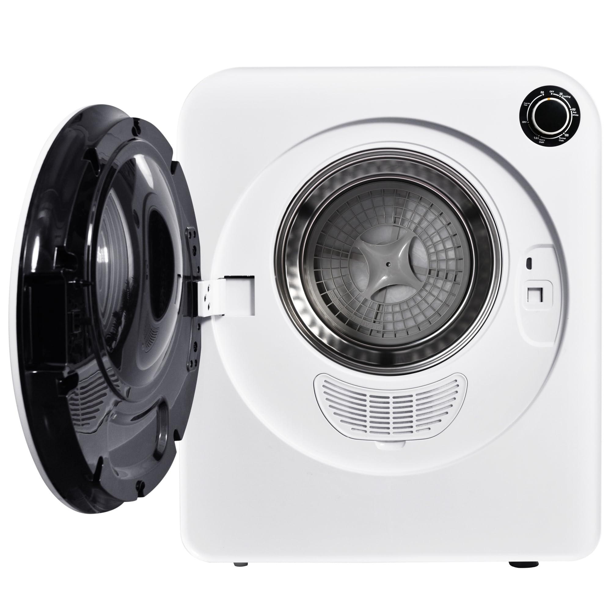 Wäschetrockner mit Abluftbetrieb, 3 kg, 830 W, Trommel, Edelstahl, Dreifach-Filtration, 5 Programme, Weiß, Überhitzungsschutz, Wandmontage, Energieklasse G, LED-Anzeige