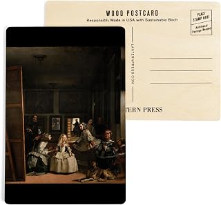 Las Meninas, (Artist: Diego Velazquez c. 1656), Masterpiece Classic (4x6 Birch Wood Postcards, 2-Pack Stationary, Rustic Home Wall Decor)