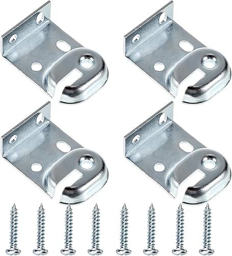 Sumnacon Soportes de metal para persiana, 4 piezas de herrajes para persianas enrollables, montaje interior y exterior con tornillos, soporte