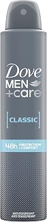 Dove Men+Care Classic Antiperspirant Aerosol pack of 6 deodorant for men with 1/4 moisturising cream for 48h sweat and odour protection 200 ml