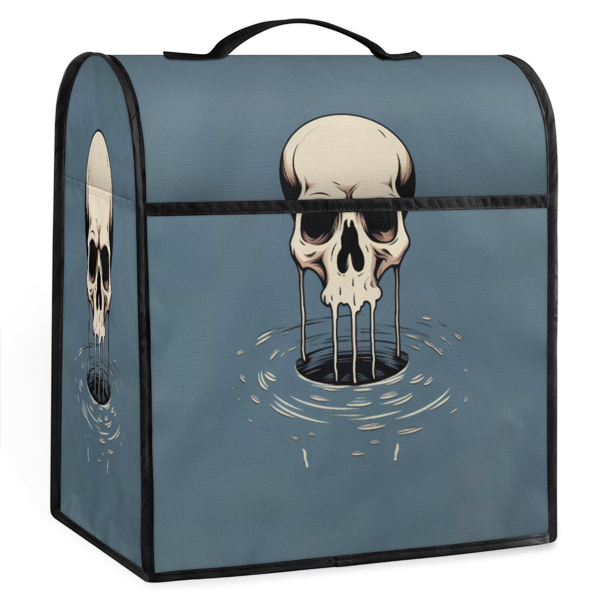 Coffee Maker Cover Skull Portrait Kitchen Appliance Covers Small Appliance Covers Blender Cover Juicer Cover Dust Covers for Kitchen Appliances with Top Handle and Pockets,Washable,C666