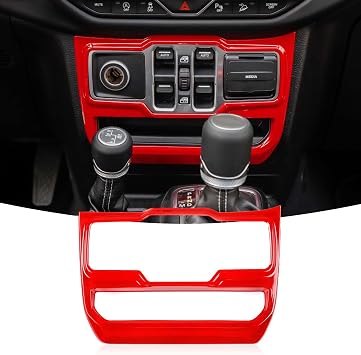 JeCar Window Control Panel Trim Cover Interior Decoration Accessories Compatible with Jeep Wrangler 2018-2023 JL JLU & 2020-2023 Gladiator JT, Red