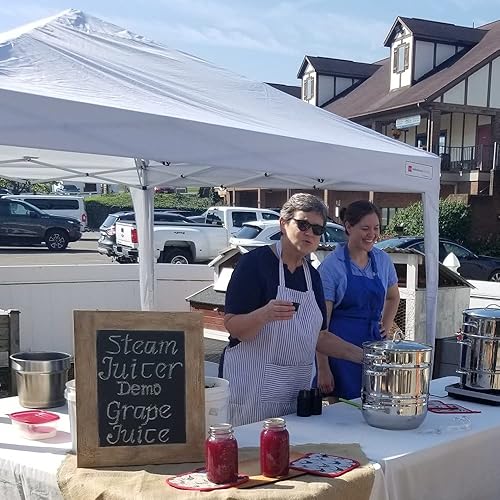 Miniatura 7 de Lehman's Mehu-Maija Exprimidor de vapor, acero inoxidable de 11 cuartos de galón con tapa, manguera, abrazadera, asas de bucle, utensilios de cocina