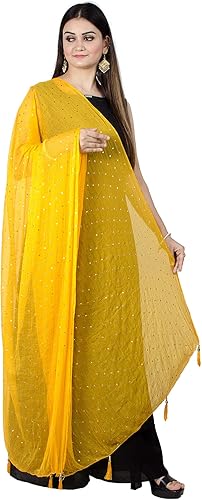 Vista 21 de Chandrakala Chal Dupatta de gasa para mujer, chal envolvente Chunni, beige (D191-P)
