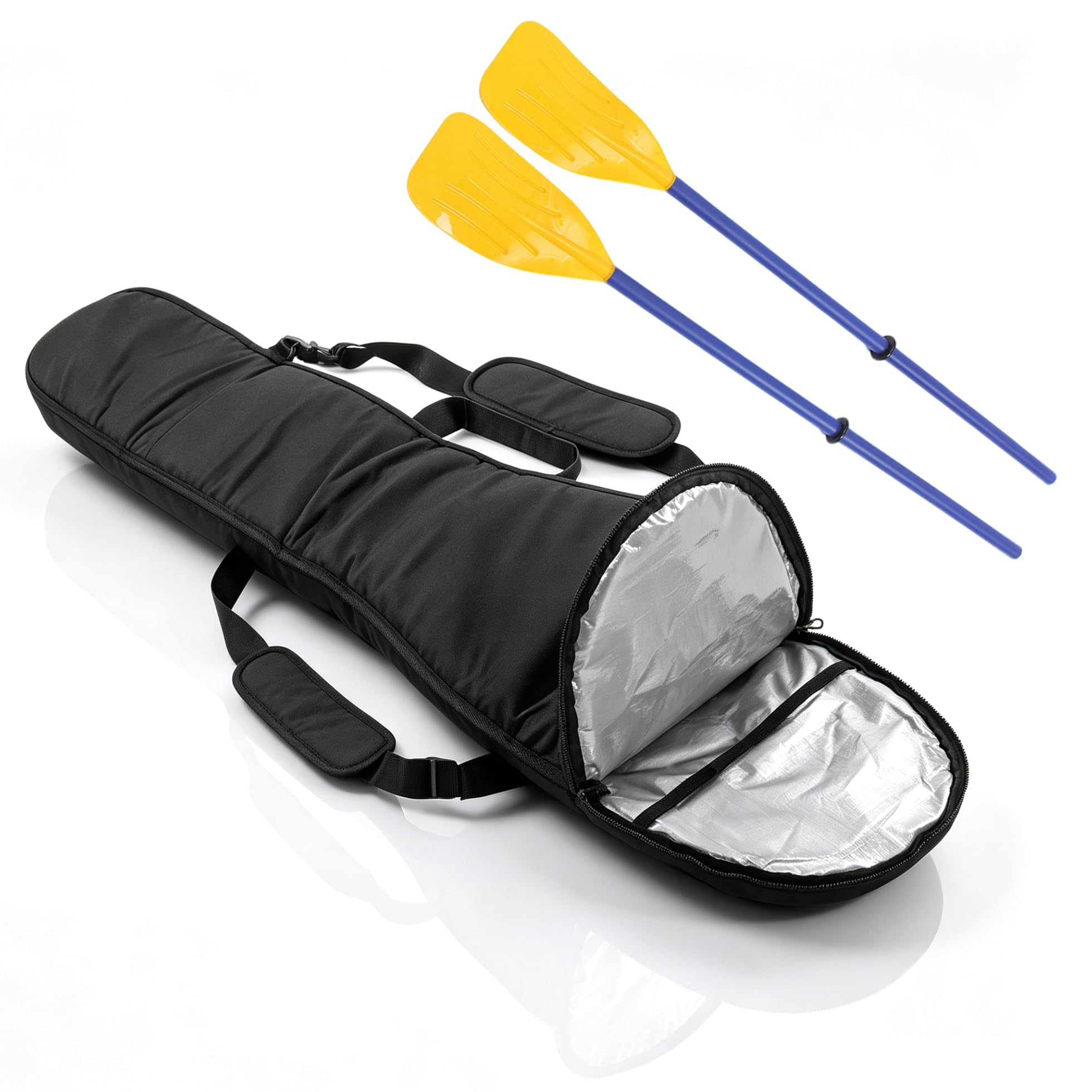HERCHR 11.81x50.39in Kayak Split Paddle Carrying Bag, Canoe Paddle Storage Bag for Boating (Black)