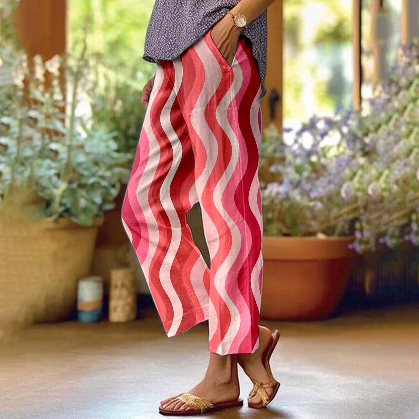 Lässige Damen Sommerhose mit modischem Print für Bequeme Freizeitaktivitäten entspannte Alltagstage