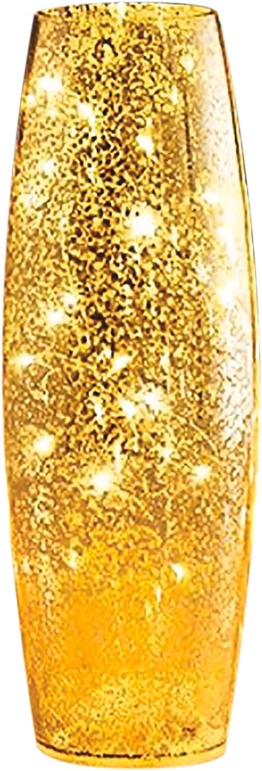 TANGDIAABBCC MSB Illuminated Mercury Crackle Glass LED Vase Christmas Lighting Lamp Decoration