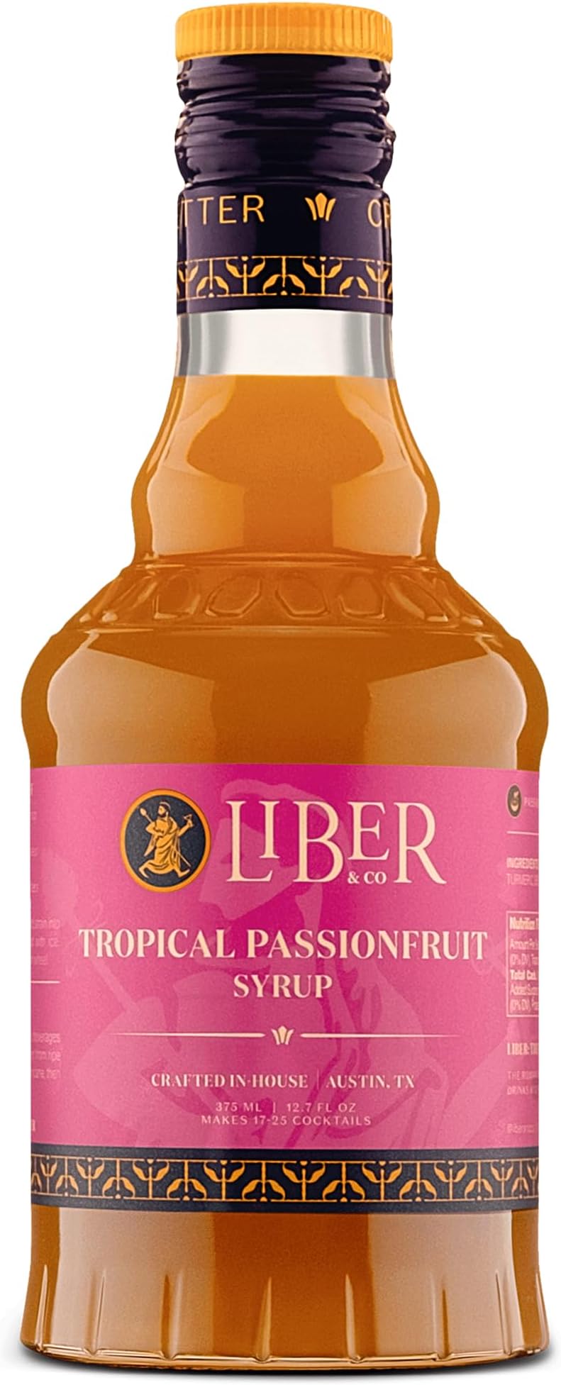 Tropical Passion Fruit Syrup - Makes 25 Drinks - 50% Passionfruit Juice - Perfect for Craft Cocktails, Hurricanes, Margaritas, Tiki Drinks & Sodas (12.7 oz)