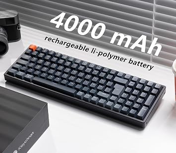Keychron K4 QMK Custom Mechanical Keyboard Version 3, UK ISO Layout Wireless/Wired Keyboard with RGB Backlit, Aluminum Frame, Super Red Switch for Mac Windows Linux