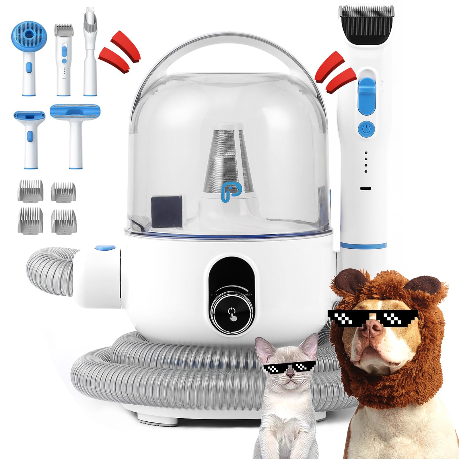 Aspirateur de toilettage haute puissance 5 en 1 avec bac 2 L - 8