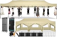 Vista 44 de COBIZI - Carpa emergente plegable de 10x20 pies con 6 paredes laterales, carpa resistente UPF 50+ para todas las estaciones, resistente al viento