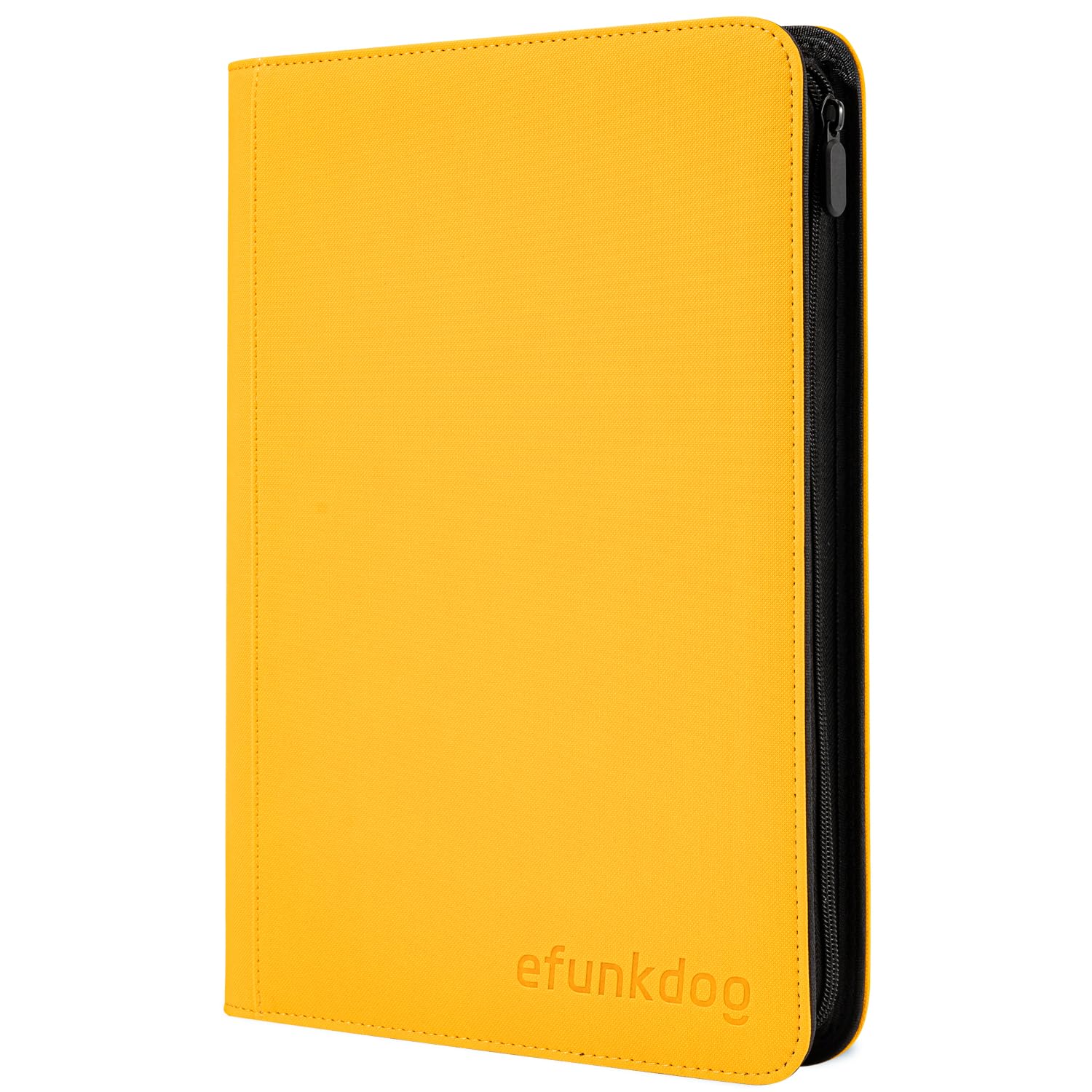 efunkdog Raccoglitore Carte, Album portacarte collezionabili 9 tasche Copertura in PU con cerniera, Capacità di 360 carte per TCG e carte sportive (Giallo)