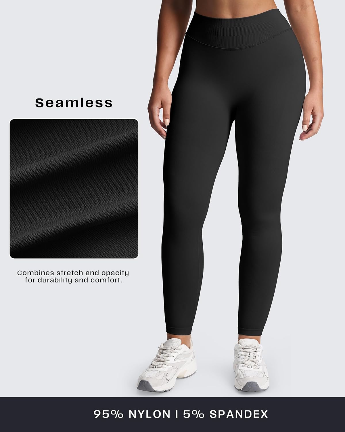 Aoxjox Women's Impact Seamless Workout Leggings Low Waist Hidden Scrunch Butt Lifting Athletic Yoga Pants 24" - Image 3