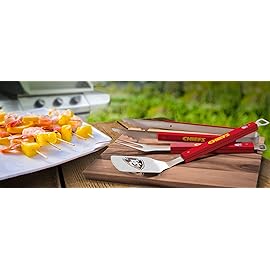 YouTheFan NFL Kansas City Chiefs Spirit Series 3-Piece BBQ Set , Stainless Steel, 22 x 9