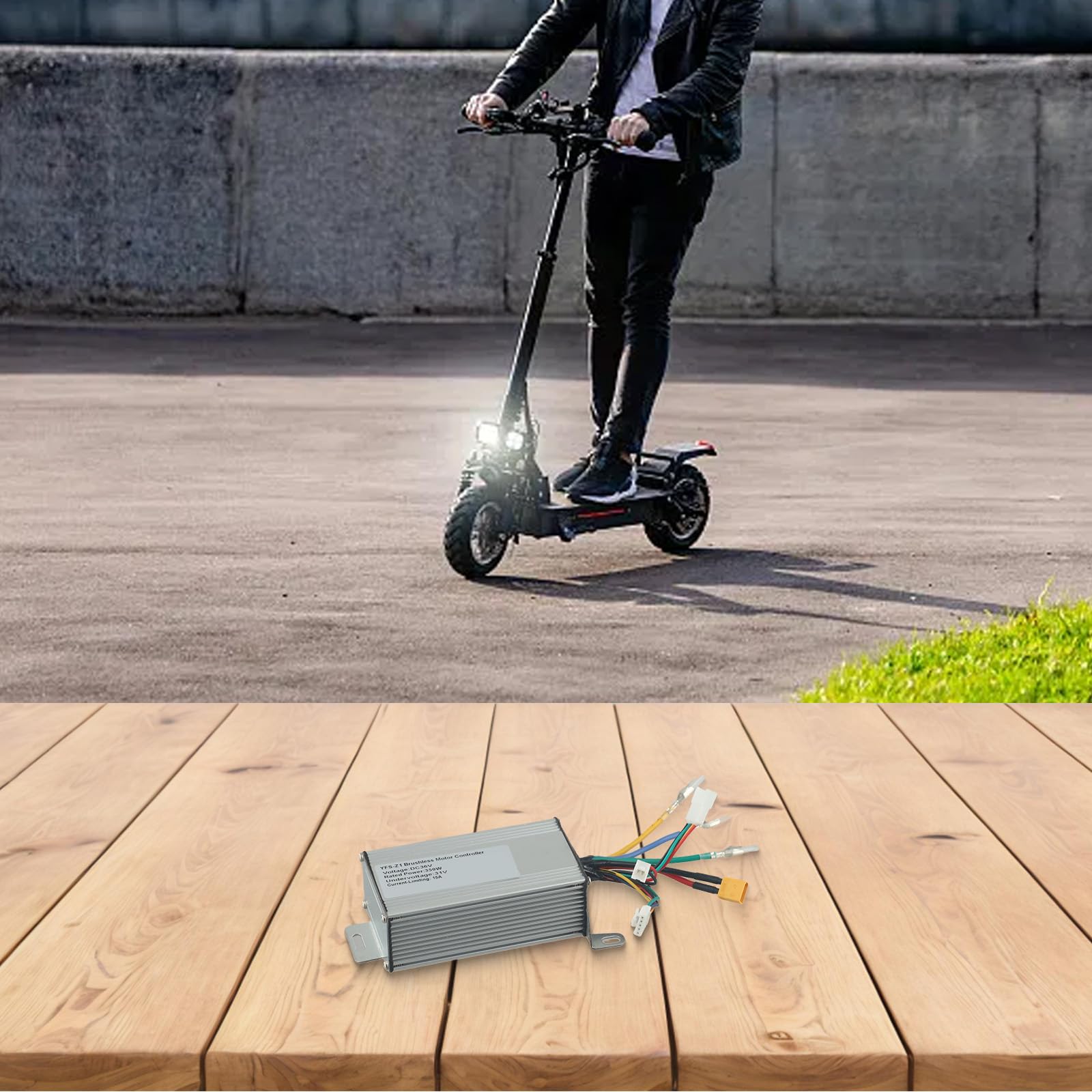 Contrôleur de scooter électrique 36 V, 350 W 15 A, contrôleur de tableau de bord, accélérateur, scooter adapté pour scooters électriques de 21,6 cm