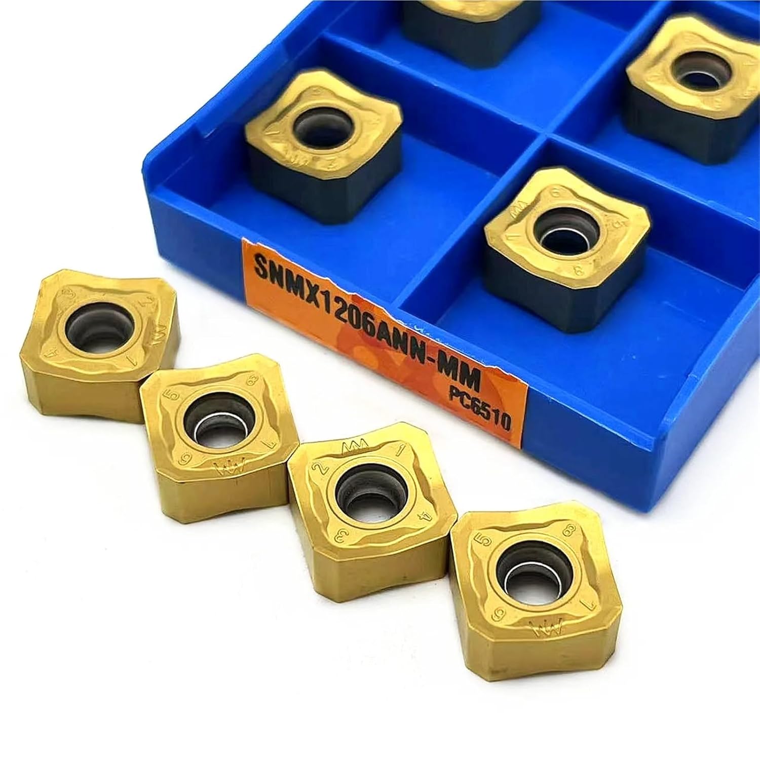 10pcs SNMX1206ANN-M PC6510 CNC Carbide Insert Indexable Lathe Milling Inserts External Turning Tool for Cast Iron Machining Milling