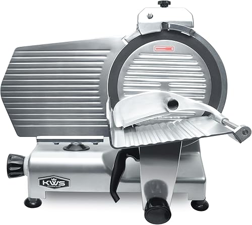 KWS MS-12NT - Cortador eléctrico de carne de 420 W, hoja de teflón no pegajosa de 12 pulgadas, cortador de carne, queso/alimentos congelados, bajo