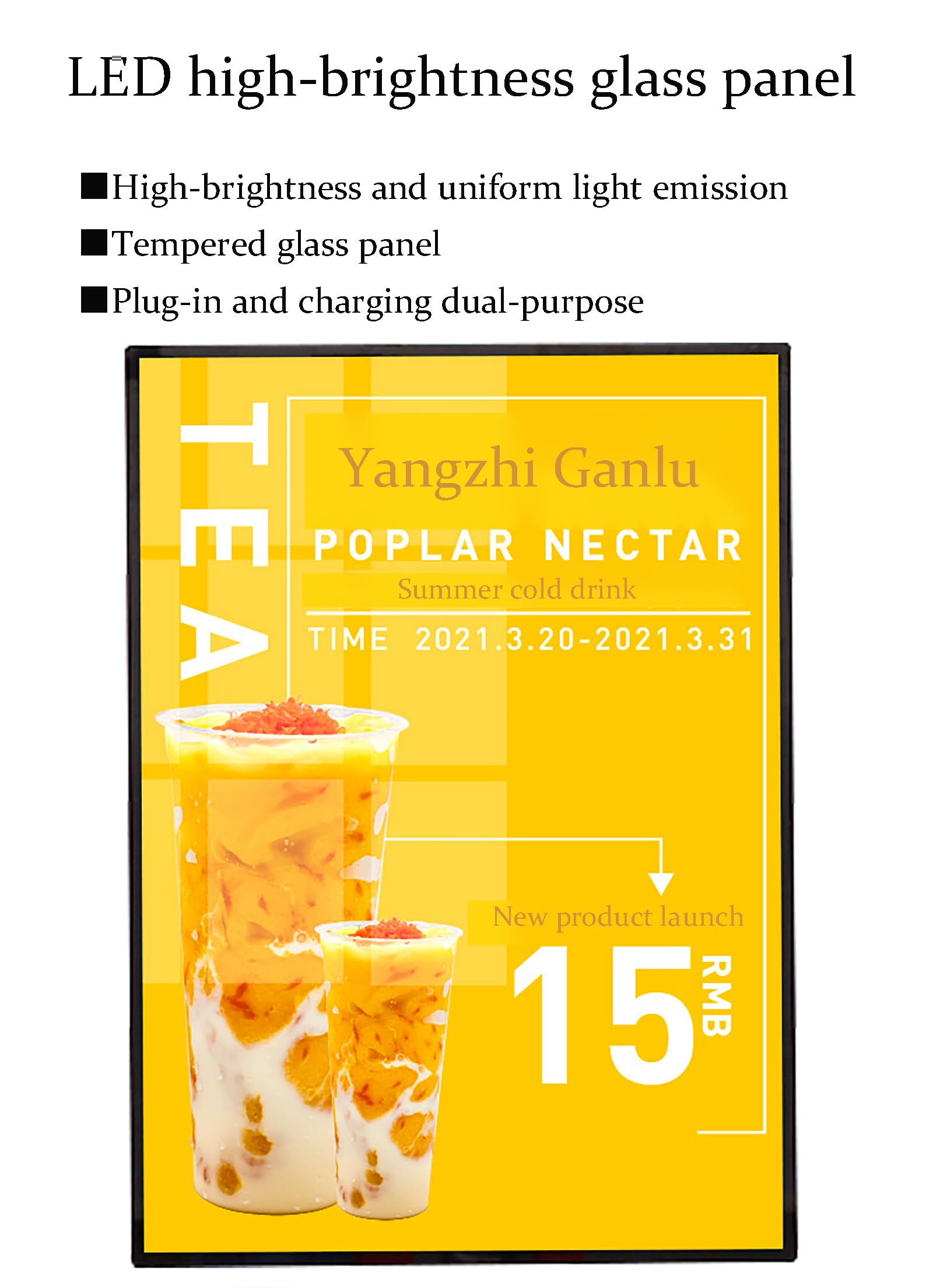 Podświetlana tablica menu Skrzynka świetlna LED, stojak reklamowy podłogowy, jednostronnie podświetlany stojak na plakaty LED, składany Ramka menu(80 * 120cm)