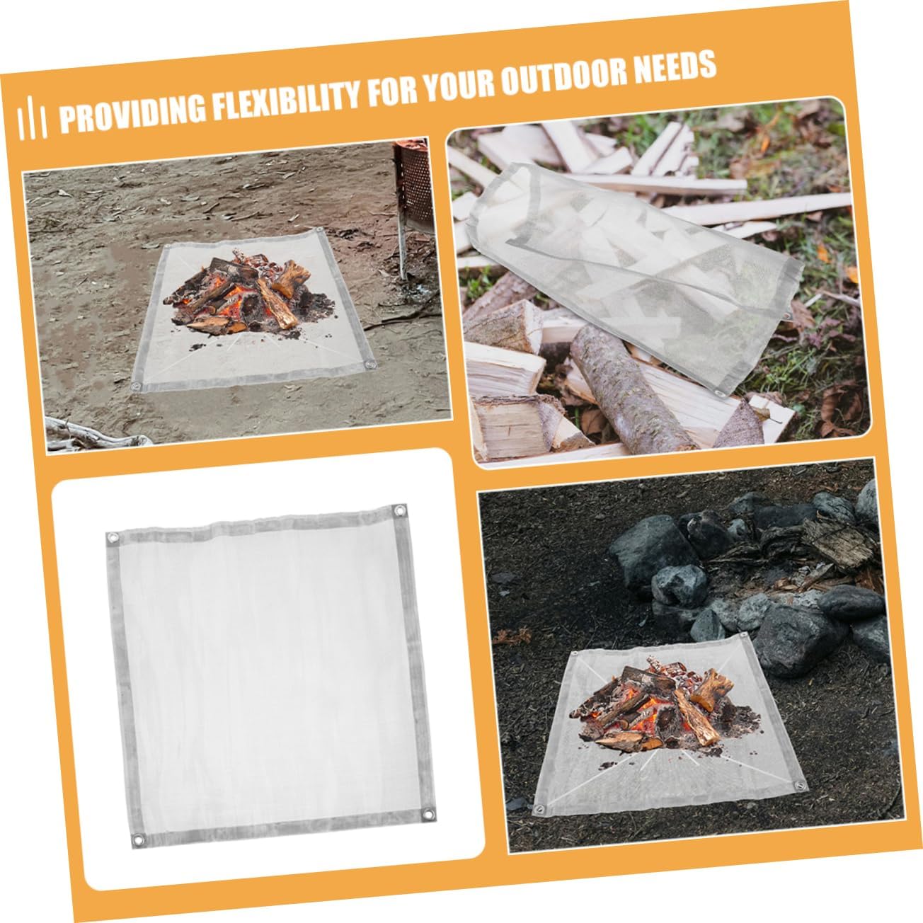 Yardwe Pit Stainless Mesh Grill Steel Screen Fire Foldable for Camping