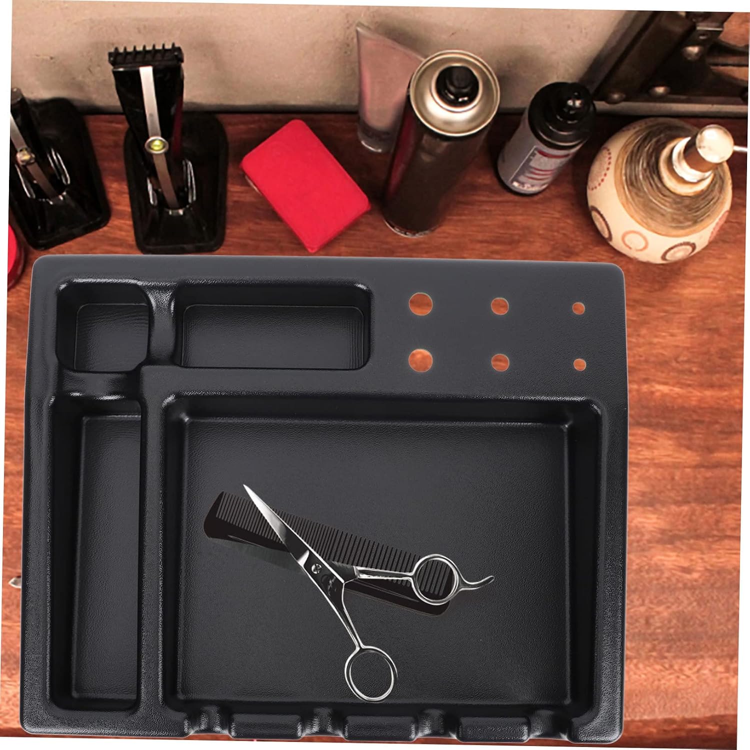 Outanaya Hair Clipper Storage Box Barber Clippers Tray Station Salon Clippers Organizer