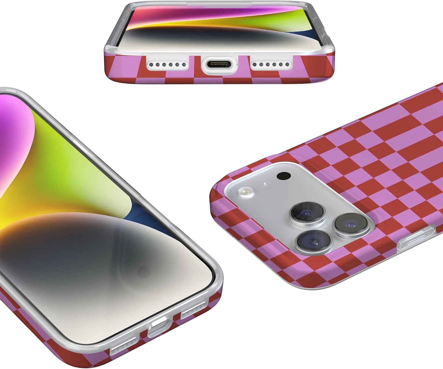 Casely iPhone 17 Pro Max Case | Vibe Check | Pink Checkerboard | Compatible with MagSafe | Classic Ultra Slim Design