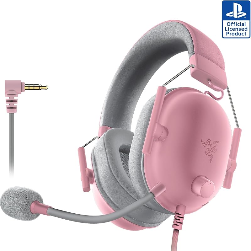 Razer BlackShark V2 X Auriculares con cable para juegos PlayStation, rosa | Controladores de 50 mm, micrófono cardioide, auriculares ligeros y cómodos con aislamiento de ruido, para PS5, Xbox Series X, PC, Switch, conector de 3,5 mm