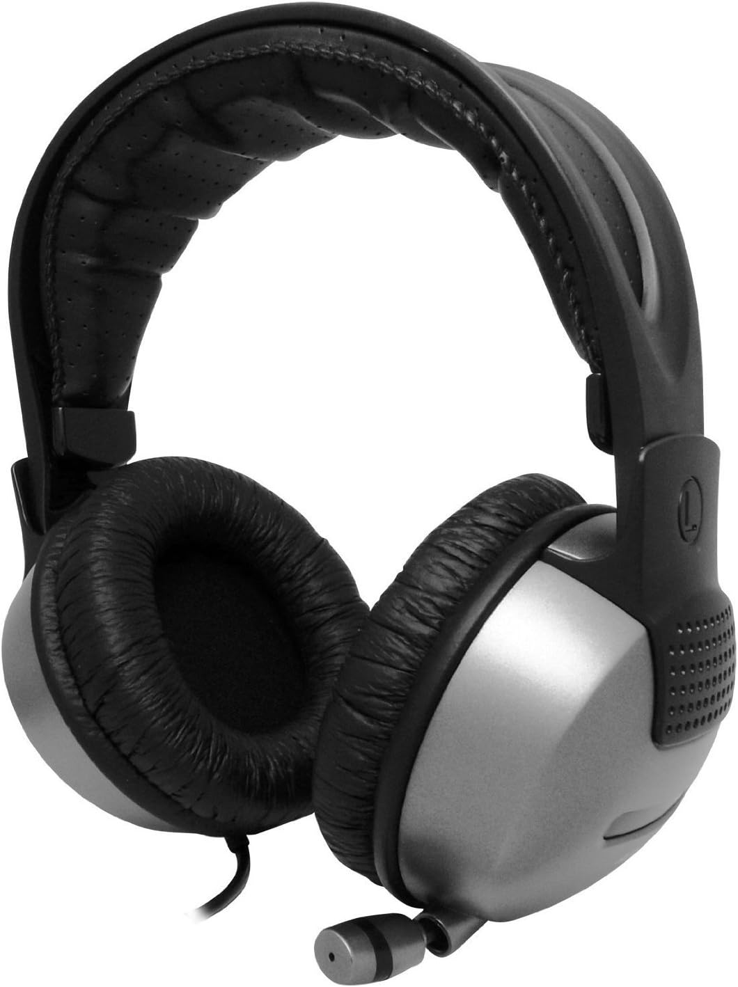 ARCTIC P301 DJ-Style Stereo Headphones with Retractable Microphone, in-Line Volume Control - Silver