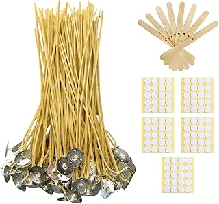 Hemp Wicks 100 pcs 8 inch Organic Beeswax Candle Wicks for Candle Making