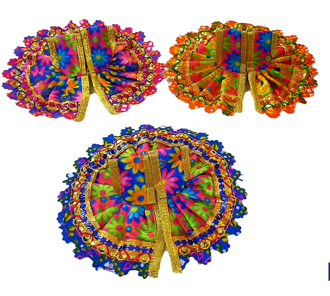 Sid Pari Saller Laddu Gopal/Thakur Ji/Kanha/Krishna/Govind Fancy Dress Combo Pack of 3 (0-1 Size No.) Color Design As Per Available