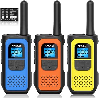 Walkie Talkies for Kids Adults 3 Pack, NXGKET Rechargeable Walkie Talkies Long Range, 2 Way Radios 22 Channels VOX with 1200mAh Li-ion Battery USB-C Cable for Outdoor Camping Hiking Trip