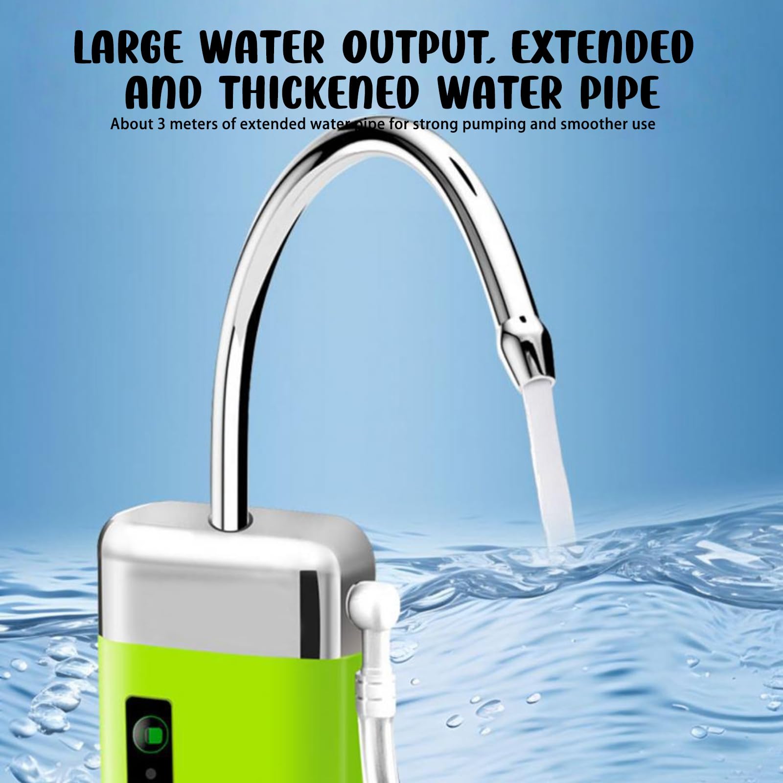 GOMETY Pompe à oxygène de pêche, rechargeable par USB, 3 modes, avec capteur intelligent, pour la pêche, le lavage des mains, la pêche, le lavage des mains, triple filtration, accessoires d'extérieur
