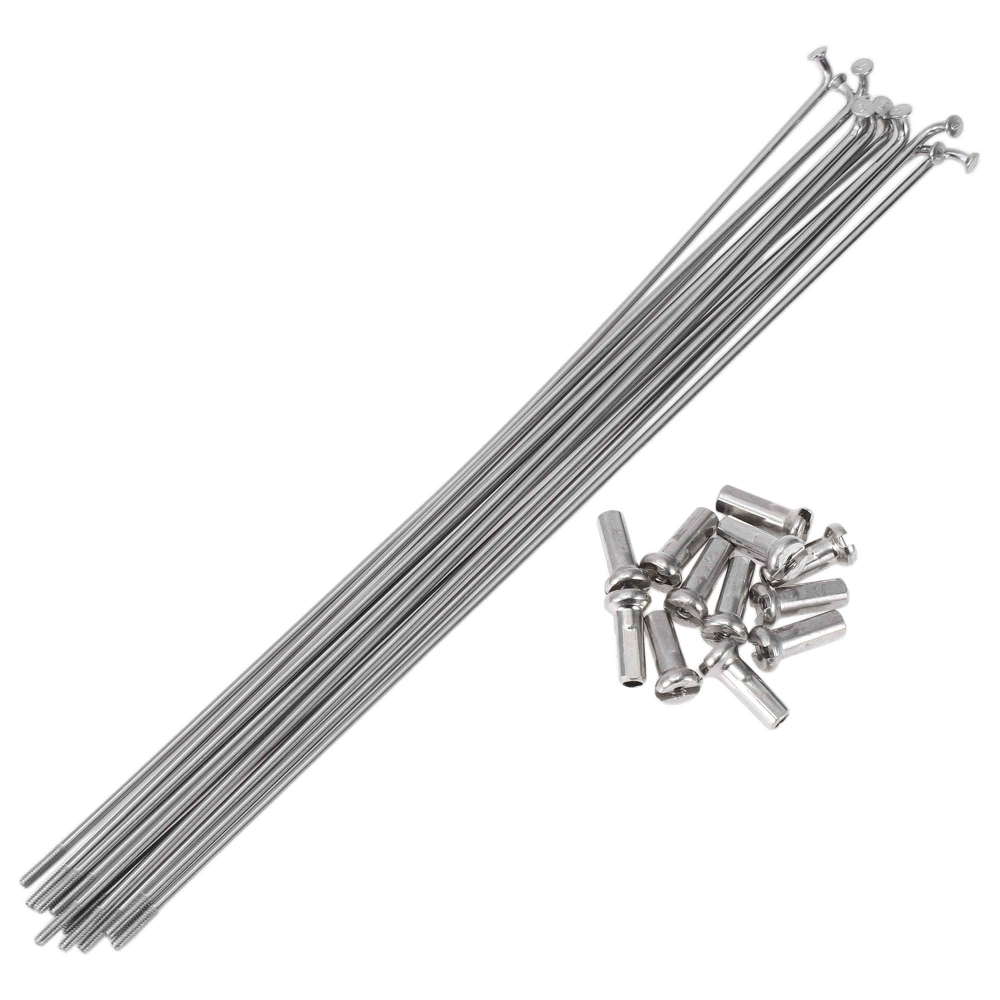 A ABSOPRO 12 Set 14G Bicycle Spokes 202mm Bike Wheel Spokes 304 Stainless Steel Silver Tone