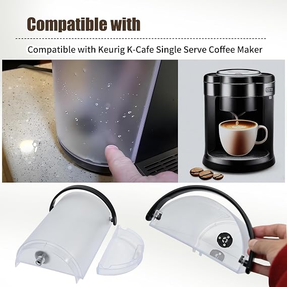 Water Reservoir Compatible with Keurig K-Cafe Single Serve Coffee Latte & Cappuccino Maker,Fit for Special Edition K83 and K84 Coffee Maker,Water Tank About 42 OZ w/Lid (Black handle)