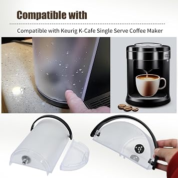Water Reservoir Compatible with Keurig K-Cafe Single Serve Coffee Latte & Cappuccino Maker,Fit for Special Edition K83 and K84 Coffee Maker,Water Tank About 42 OZ w/Lid (Black handle)