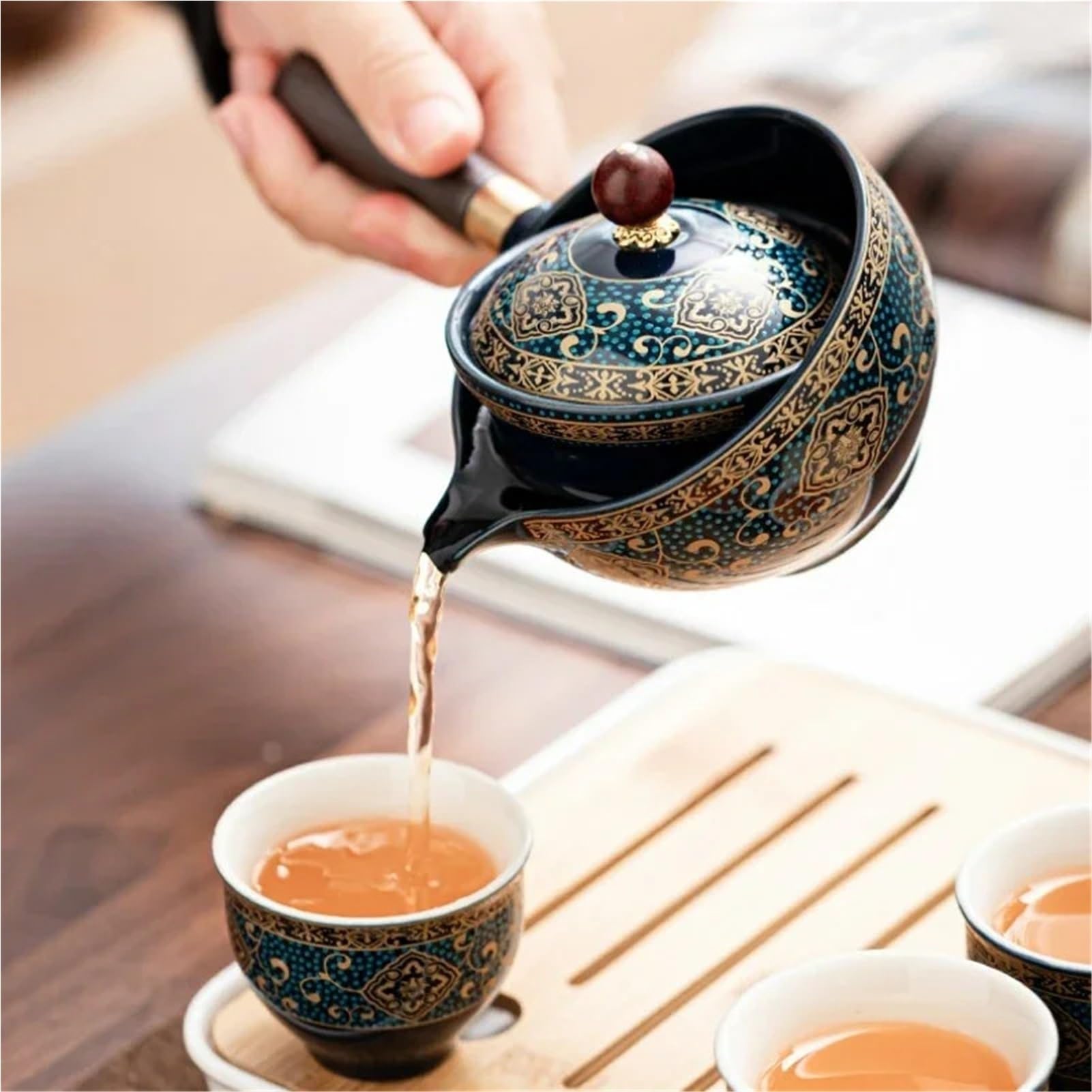 Reise-Teeset, Tragbare Reise-Schnell-Teetasse, Zuhause, Faule Brautasse, Unbeschwerte Teekanne, Automatisch