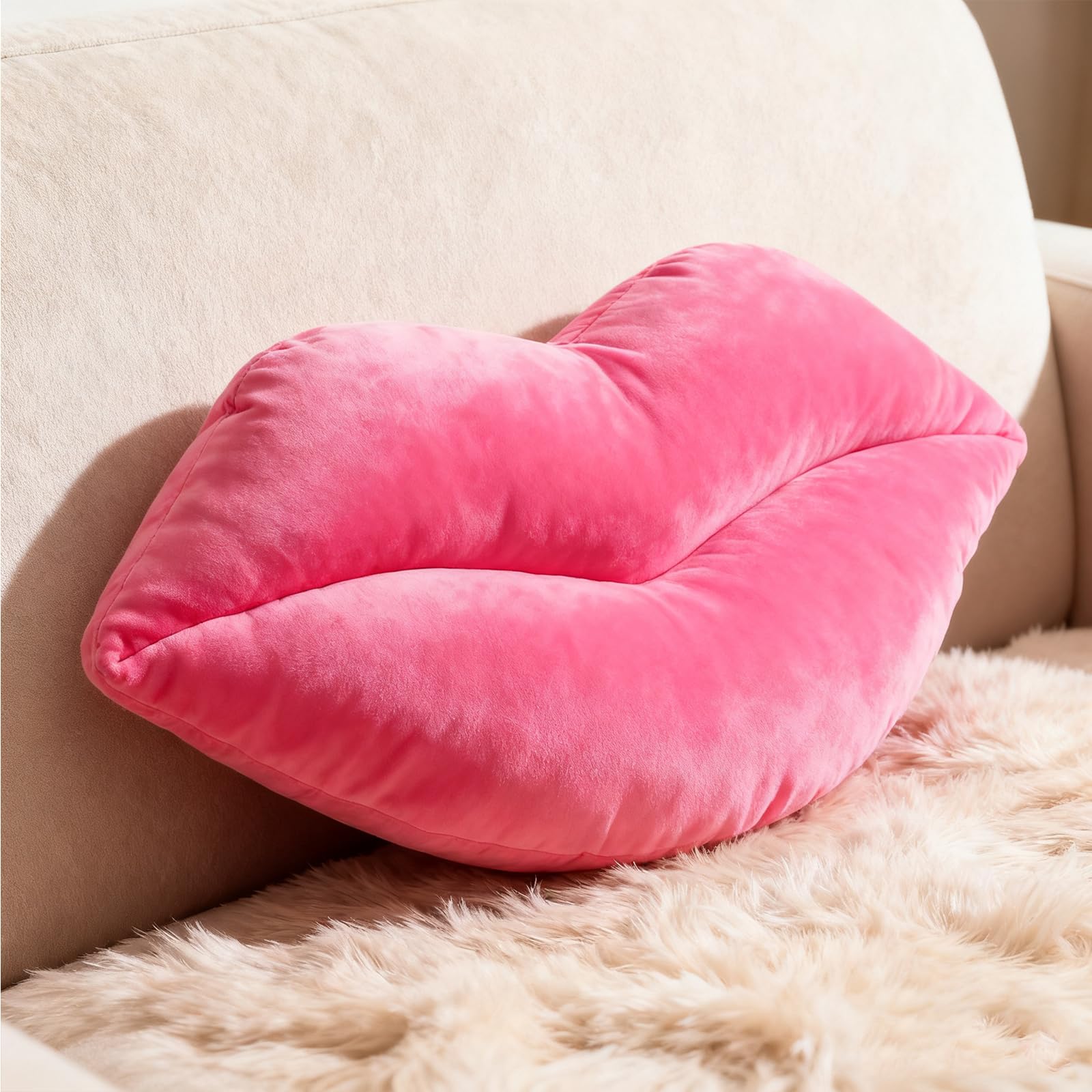 The Best Lip Pillow Picks for 2026 5 Darzheoy Lips Throw Pillow - Velvet Soft Lip Shaped Decorative Pillow with Inser — product photo
