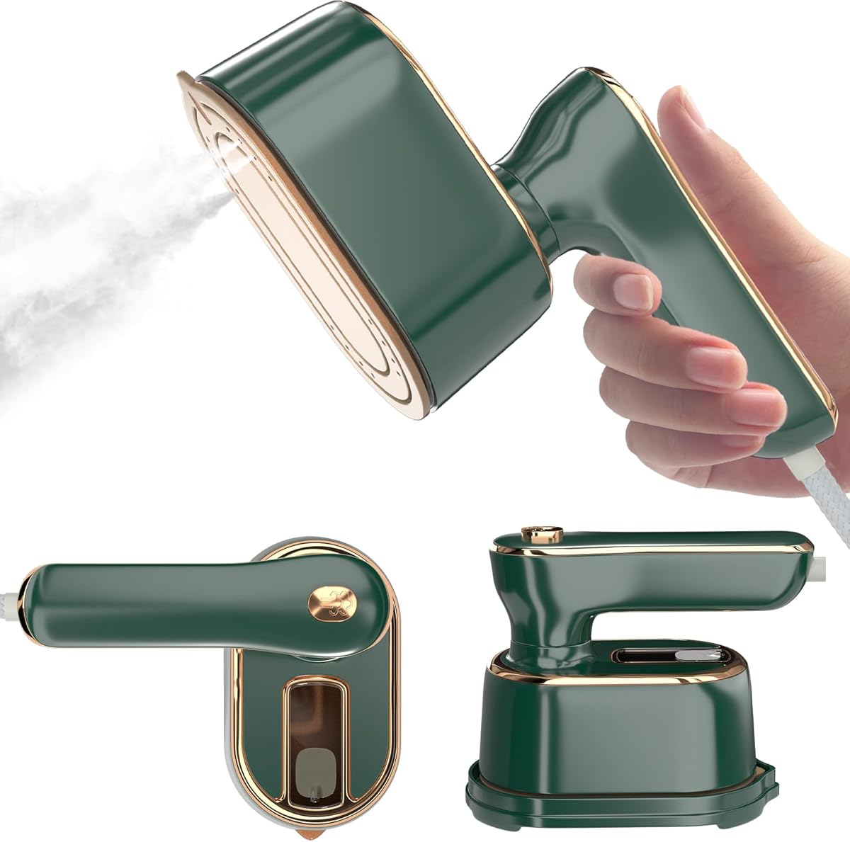 Travel Steamer Iron for Clothes Mini - Portable Ironing Machine Travel Small Size Portable Steamer Travel College Dorm Home Essentials (Green)