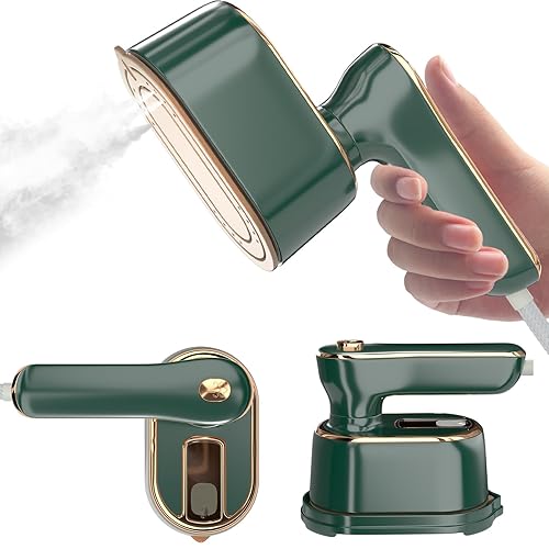 Quuejenl Travel Steamer Iron for Clothes Mini - Portable Ironing Machine Travel Small Size Portable Steamer Travel College Dorm Home Essentials Steamer for Clothes (Green) - 6.1*3*4.2 in - green