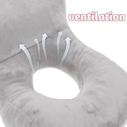 Miniatura 5 de Operitacx Almohada de espuma viscoelástica suave con forma de dona, almohada para dormir, almohada de viaje, accesorios para viajes