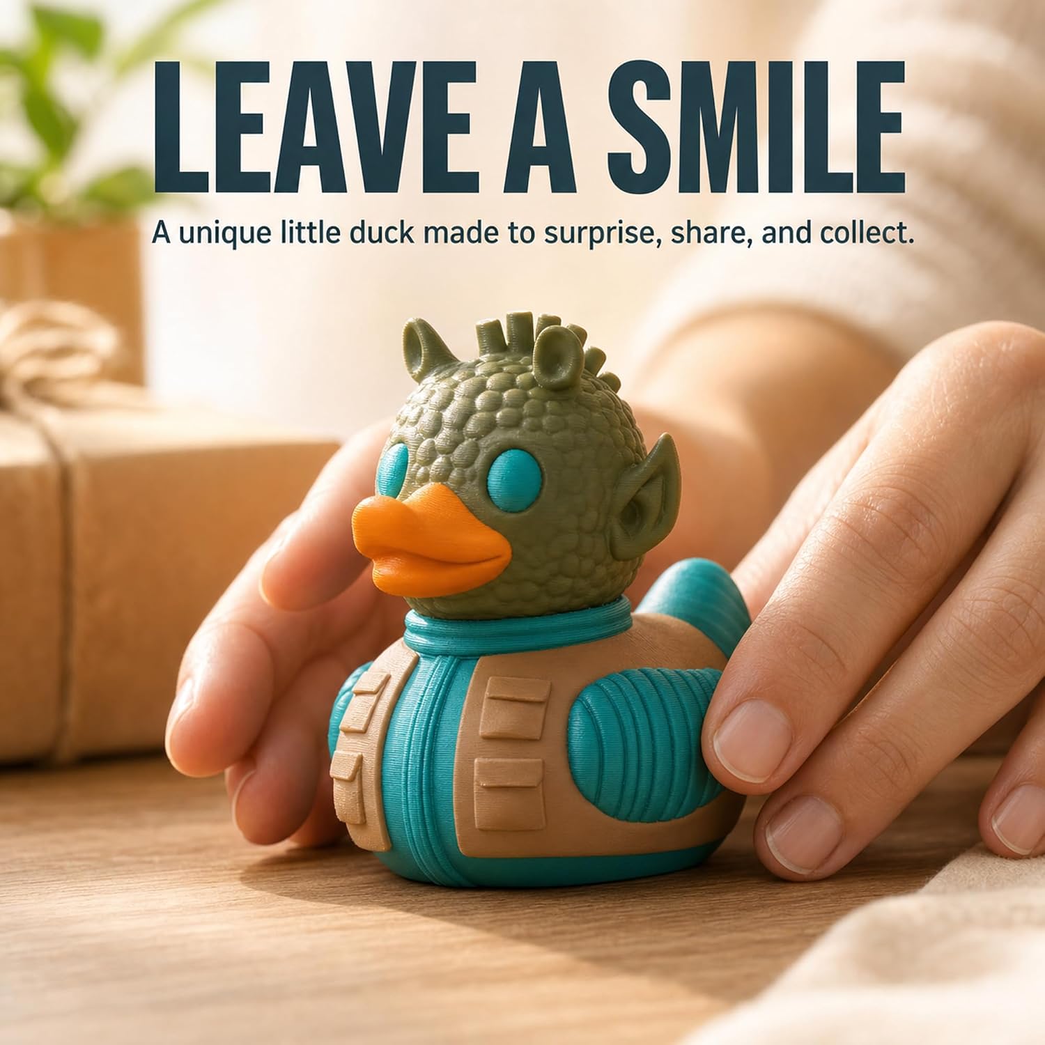 3D Printed Desert Bounty Hunter Duck Duck Collectible Compatible with Jeep Ducking – Cruise Duck Hiding, Dashboard Decor, Desk Display Figure, Novelty Gift image 2